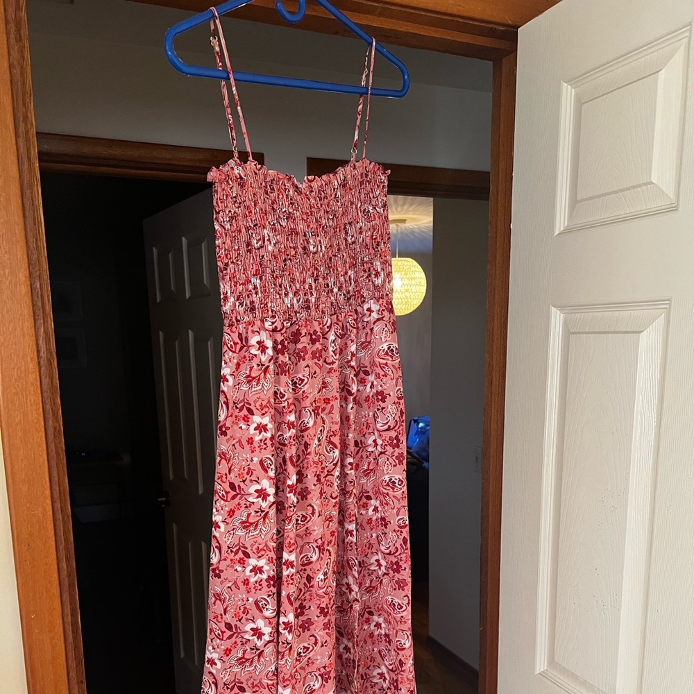 RESA Textured Pink and Red Floral Dress
